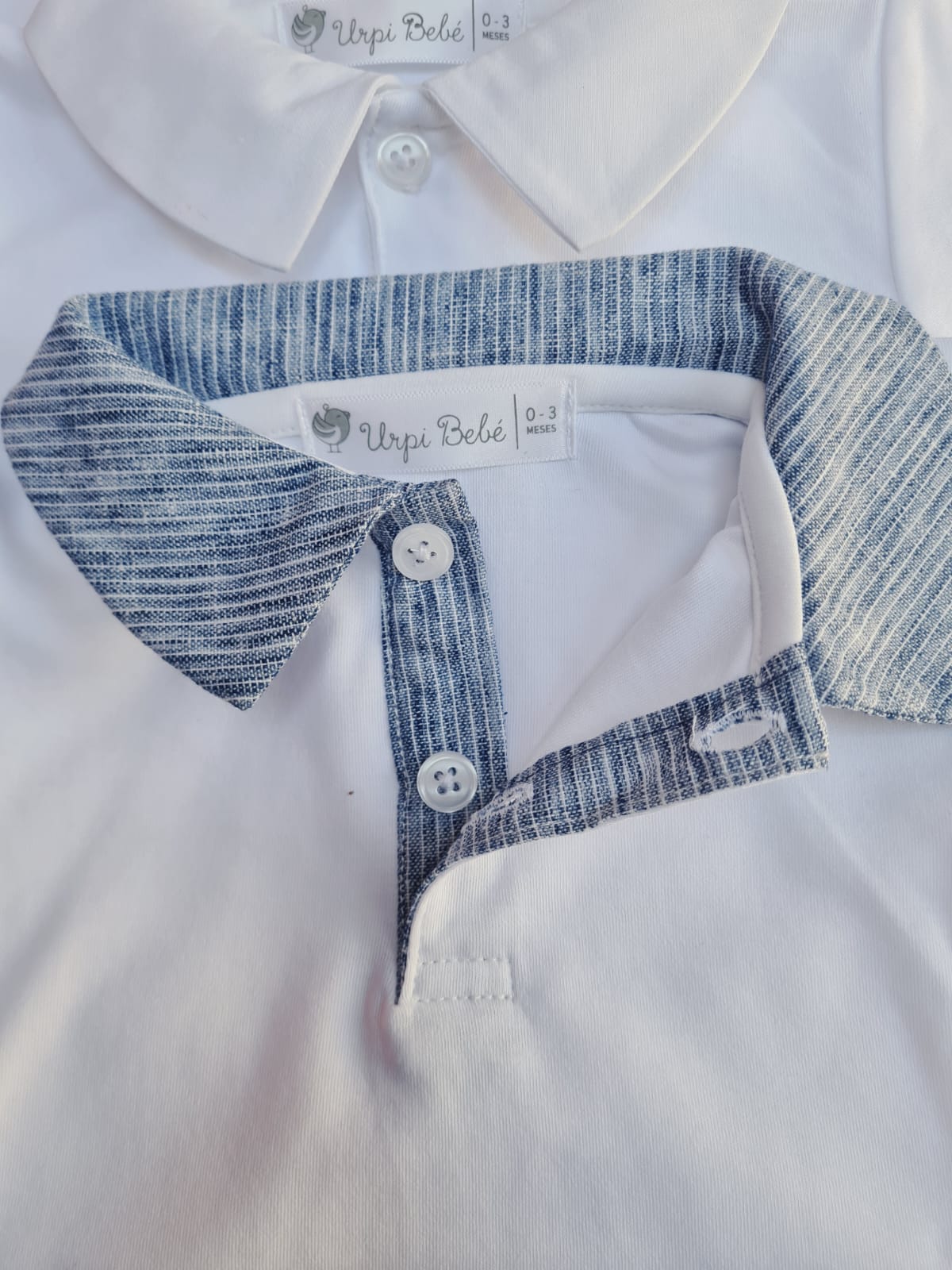 Urpi Bebe Bodie Cuello Camisa Azul